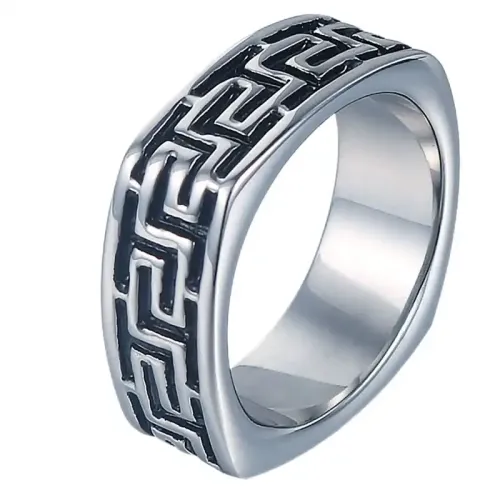 RTM660 Great Wall Design Titanium Steel Ring Fashionable Unisex Stainless Jewelry