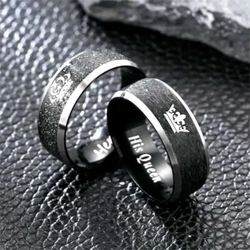 RTM889 King & Queen Crown Couple Rings Perfect Matching Pair for Lovers