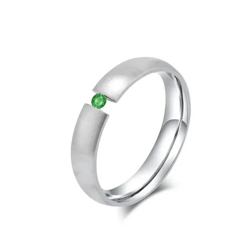 RTM1051 Ladies' Best Friend: Open Stone Stainless Steel Ring with Sand Tail Finish