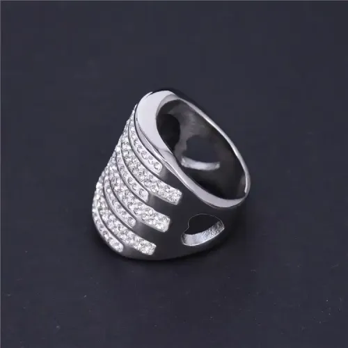 RTM353 Hand-Decorated Rhinestone Women's Ring Stainless Titanium Steel