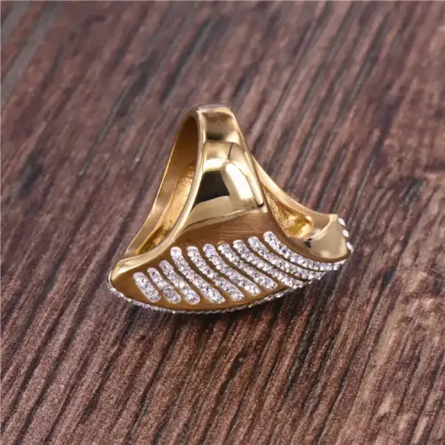 RTM241 Exotic Full Diamond Women's Ring Titanium Steel Stainless Clay Finger Jewelry