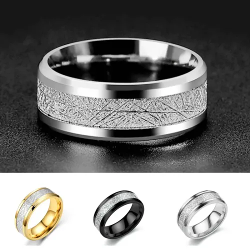 RTM942 Rime Pattern Stainless Steel Rings for Women & Men Elegant Jewelry