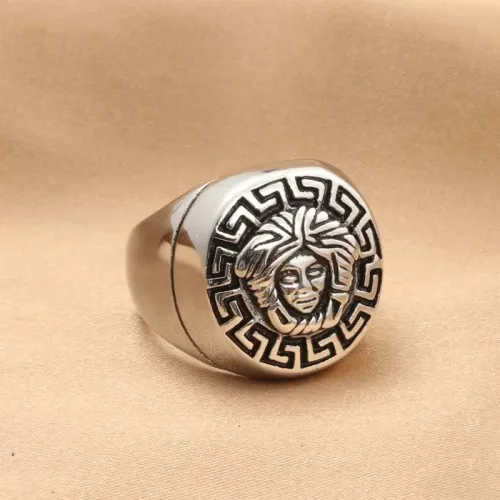 RTM1944 Stainless Steel Ring with Great Wall Pattern Elegant Portrait Head Jewelry