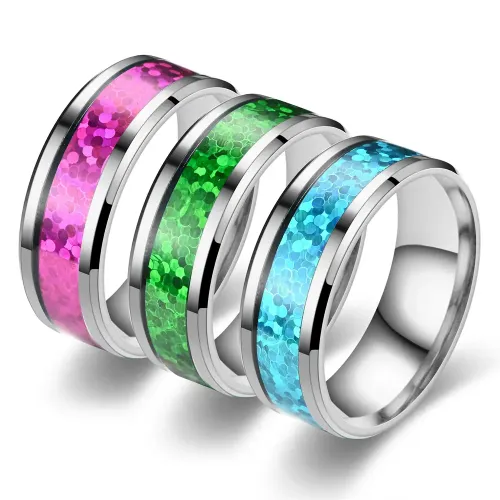 RTM2771 Stunning New Color Imitation Opal Oil Drop Ring Fashion Forward Jewelry