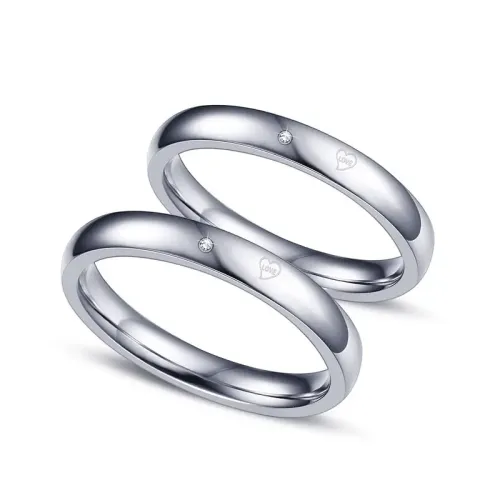RTM2266 Stainless Steel Couple Rings Perfect Love Ornament Gift