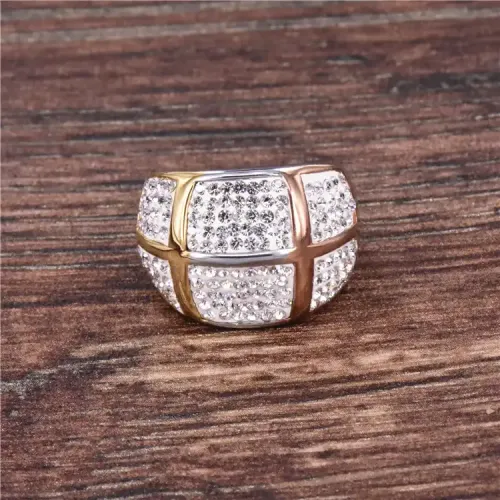 RTM440 Diamond Ceramic Clay Ring Women's Stainless Steel Titanium Jewelry