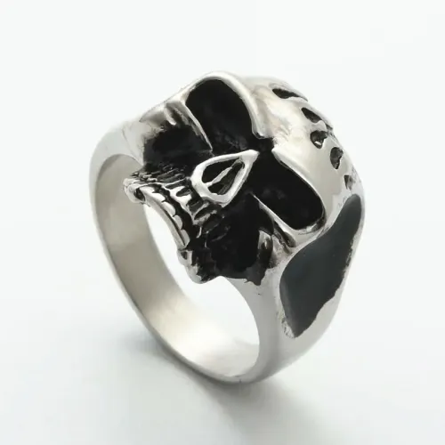 RTM1907 Punk Skull Ring in Stainless Steel Edgy Jewelry for Men