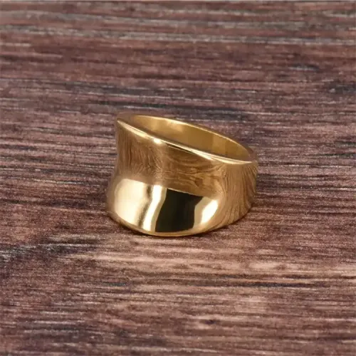 RTM308 Geometric Full Band Titanium Steel Ring Women's Elegant Jewelry Piece