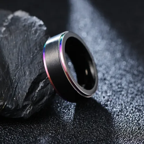 RTM1464 8MM Gold Tungsten Steel Men's Ring Luxury Jewelry Accessory