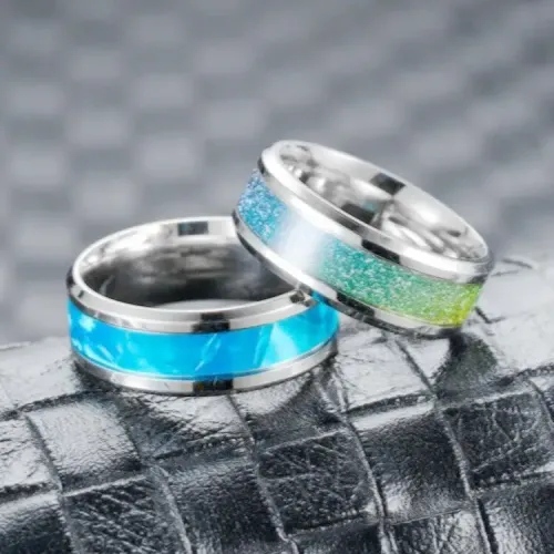 RTM809 Stainless Steel Couple Rings Elegant Jewelry for Men & Partners