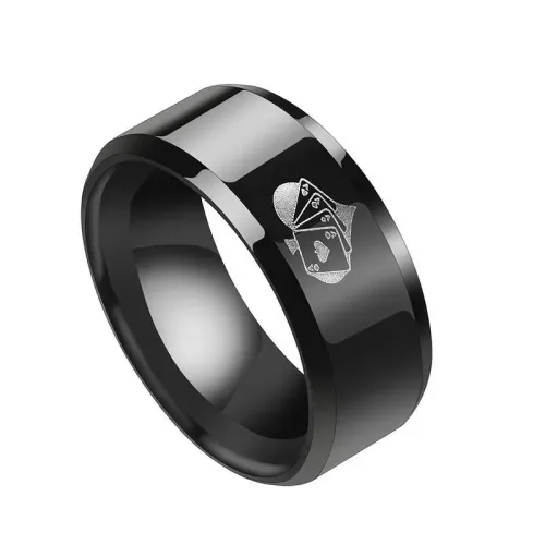 RTM2628 Ace of Spades Poker Band for Men Stainless Steel Ring with Unique Design