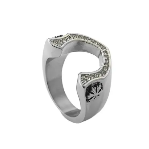 RTM1830 Elegant Snowflake Diamond Ring in Stainless Steel Luxury Jewelry for Men & Women