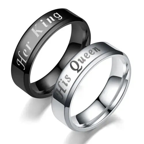 RTM2704 HerKG HisQueen Matching Queen Couple Rings Perfect Pair for Love