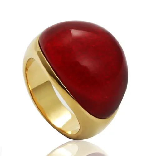 RTM2079 Elegant Large Ruby Ring for Women Stainless Steel Fashion Jewelry
