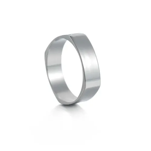 RTM2551 6MM Square Stainless Steel Ring for Men Premium Brand Jewelry