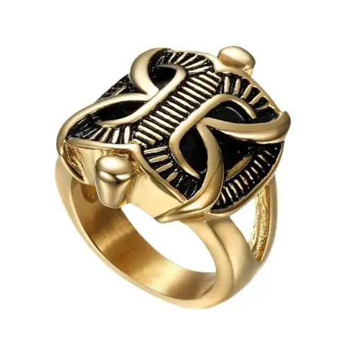 RTM295 8-Shaped Punk Titanium Steel Men's Ring Durable Stainless Steel Band