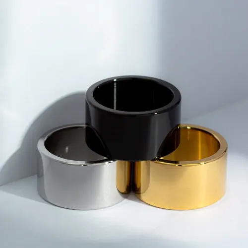 RTM1277 12mm Wide Stainless Steel Men's Ring Punk Style Jewelry for the Modern Man