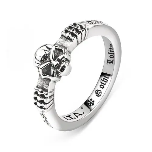 RTM2338 Skull Pinky Ring for Women Thin Tail Stainless Steel Punk Jewelry