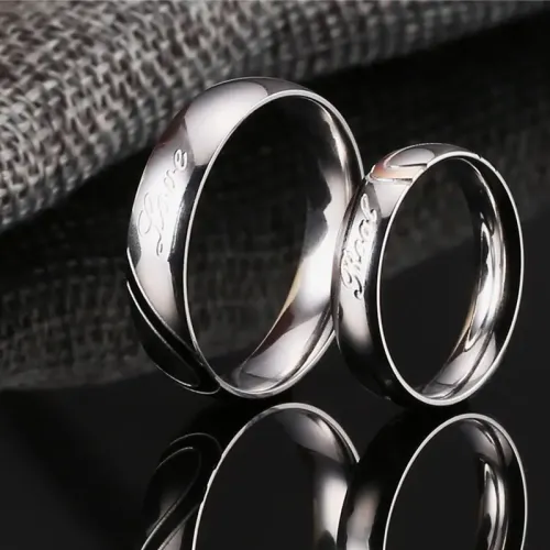 RTM2278 Elegant Stainless Steel Couple Love Rings Women's Romantic Jewelry