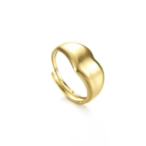 RTM2567 14K Gold & Stainless Steel Irregular Heart Open Ring for Women