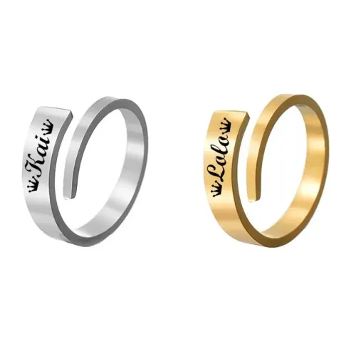 RTM2520 Adjustable Open Stainless Steel Ring Versatile & Modern Unisex Jewelry