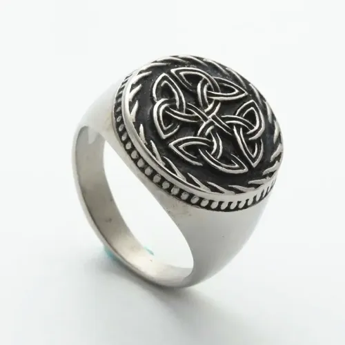 RTM1984 Punk Style Carved Stainless Steel Ring Trendy Jewelry for Men