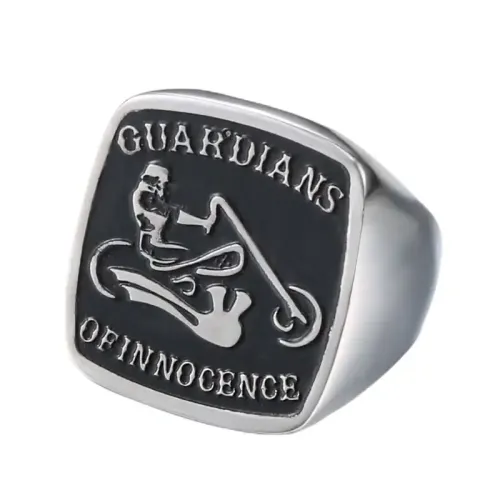 RTM584 Men's Punk Titanium Steel Motorcycle Ring Stainless Steel Biker Jewelry