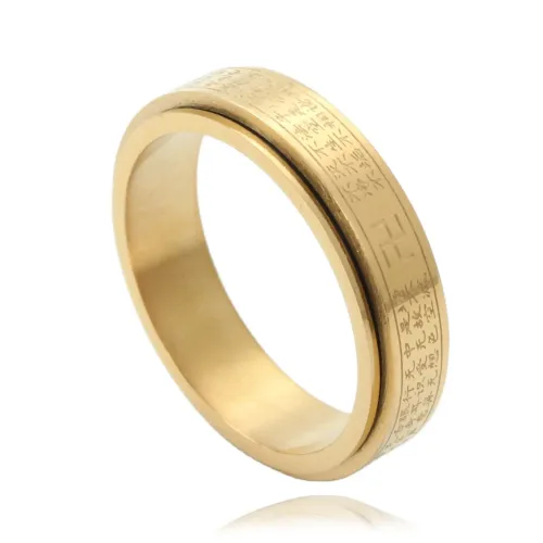 RTM1720 Buddhist Buddha Ring for Women Punk Style Stainless Steel Jewelry