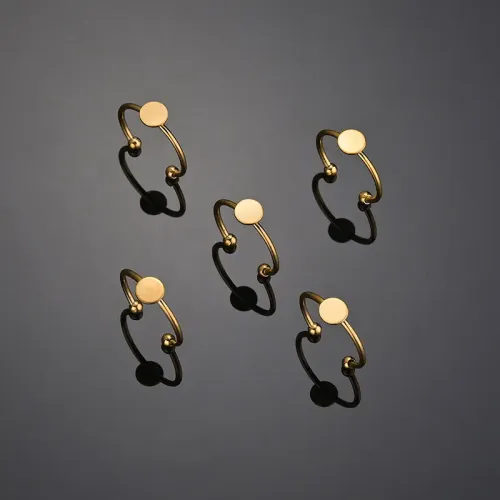 RTM2613 Sleek 6MM Wide Round Stainless Steel Adjustable Open Ring Versatile Jewelry