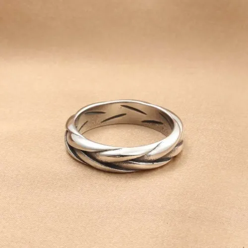 RTM1557 Elegant Braided Twist Ring Durable Stainless Steel Jewelry for All