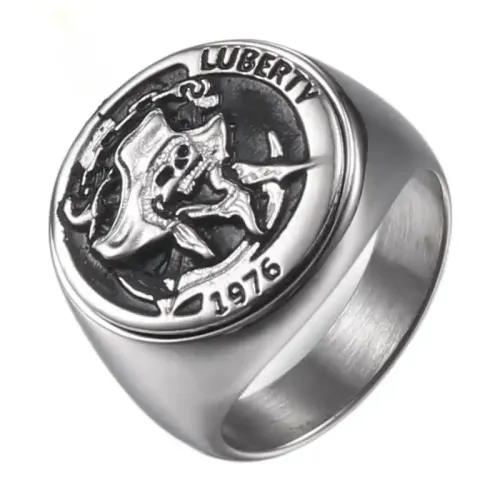 RTM561 Pirate Skull Men's Ring Titanium Steel Stainless Jewelry