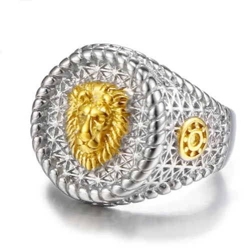 RTM499 Lion Head Men's Ring Titanium Stainless Steel Fashion Jewelry