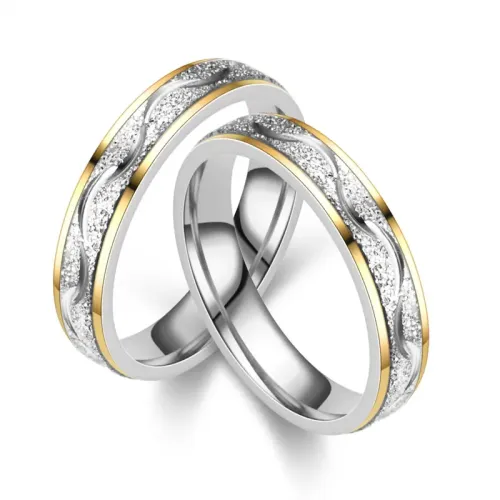 RTM751 Elegant Stainless Steel Double Ring for Women Perfect Couple Jewelry