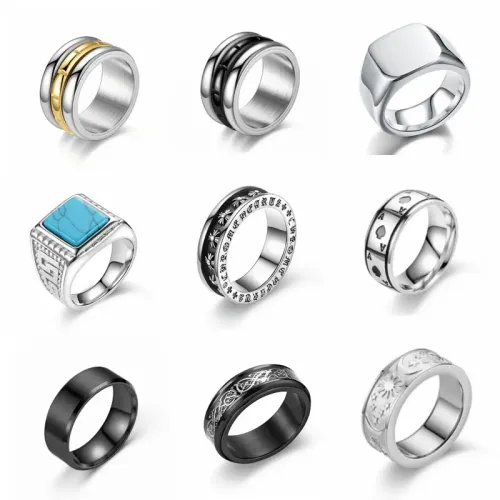 RTM996 High-Quality Men's Stainless Steel Rings Durable & Stylish