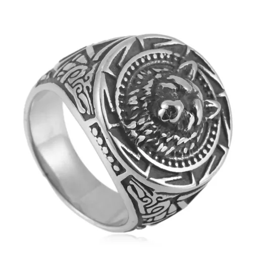 RTM1585 Punk Wolf Ring Stainless Steel Animal Inspired Men's Jewelry