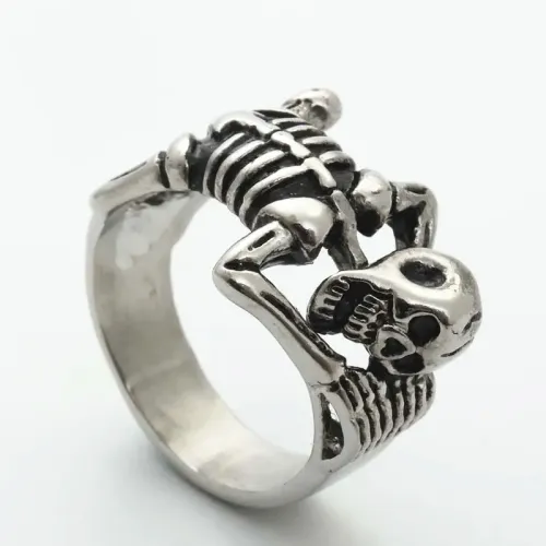 RTM1977 Punk Skull Ring in Stainless Steel Edgy Jewelry for Men