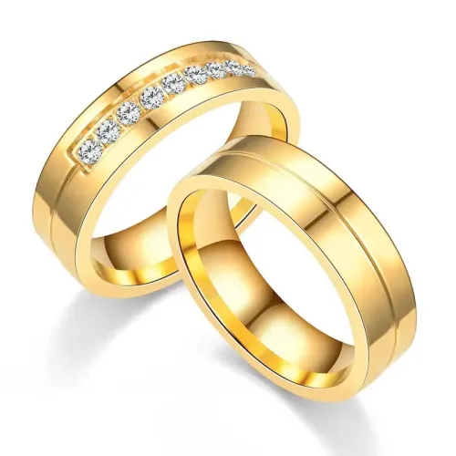RTM976 Elegant Stainless Steel Couple Rings Perfect Matching Set for Lovebirds