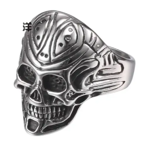 RTM556 Men's Totem Skull Ring Titanium Stainless Steel Jewelry for Bold Fashion