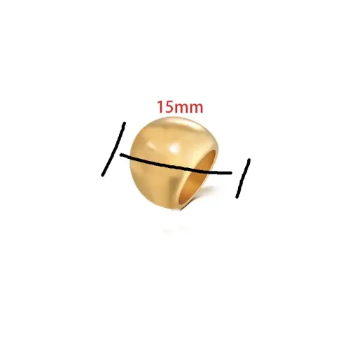 RTM453 Large Gold Arc Titanium Steel Ring Women's Stainless Steel Jewelry