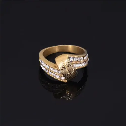 RTM296 Diamond Great Wall Pattern Ring Women's Stainless Steel Jewelry
