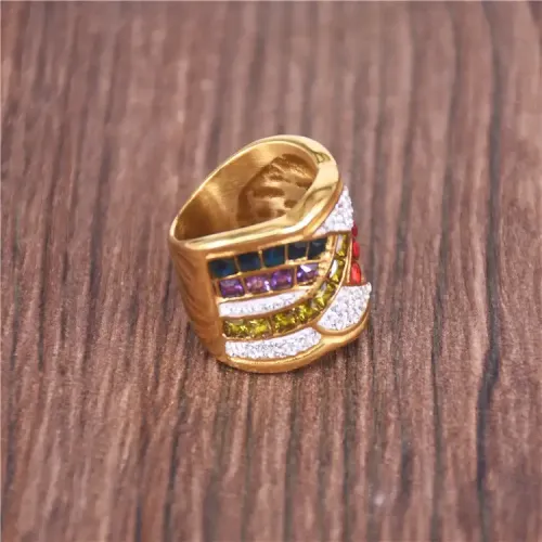 RTM231 Gold-Plated Stainless Steel Ring Multi-Color Square Diamond Gemstone Jewelry