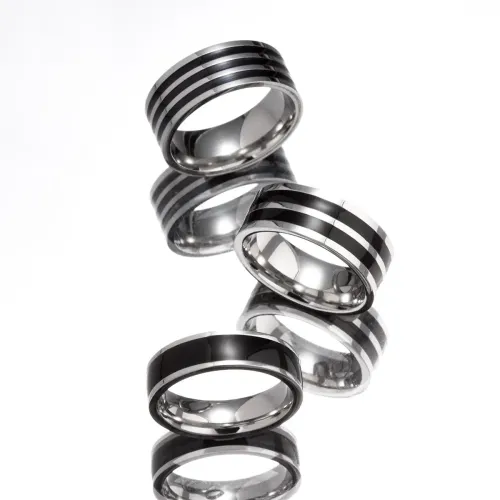 RTM1131 Xiaohongshu-Inspired Stainless Steel Couple Rings Elegant Jewelry for Partners