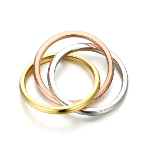 RTM2837 Trendy 22 Style Three-Color Interlocking Ring Chic & Versatile Fashion Piece