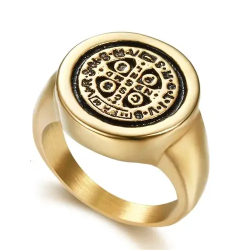 RTM264 Men's Exploding Bible Cross Ring Durable Stainless Steel Band