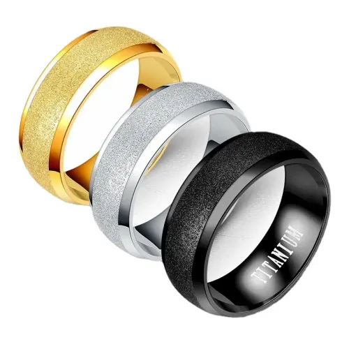 RTM748 Stainless Steel Rings for Men Elegant Couple Bands Set