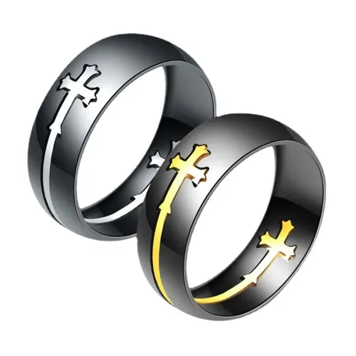 RTM688 Detachable Cross Ring Non-Mainstream Stainless Steel Fashion Accessory