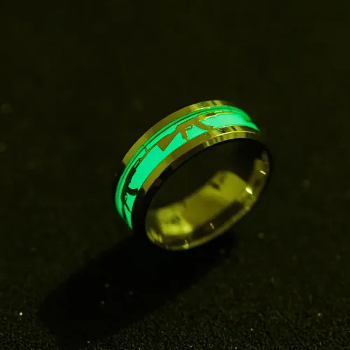 RTM1212 CSGO AK47 Luminous Ring Glow-in-the-Dark Gaming Jewelry for Fans