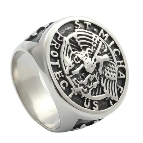 RTM1991 Angel Ring Stainless Steel Jewelry for Men and Women
