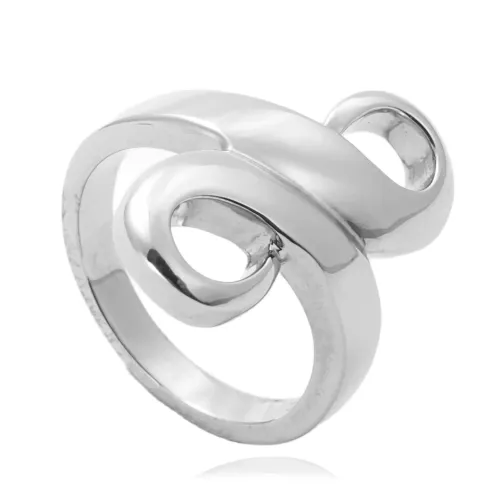 RTM1716 Hollow Figure 8 Punk Ring Edgy Stainless Steel Fashion Accessory