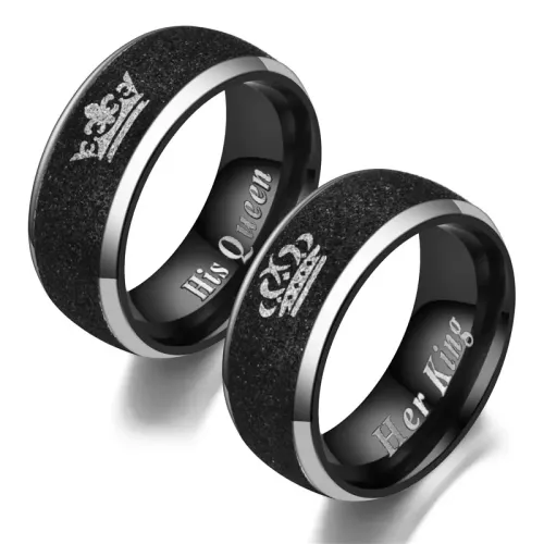 RTM2844 Customizable Three-Color Carbon Fiber Couple Rings Stainless Steel Elegance